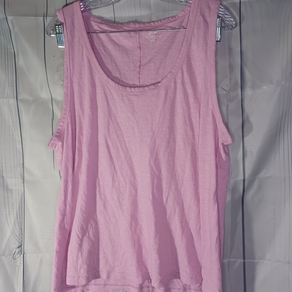 J.Crew 100% cotton scoop neck pink casual classic preppy tank top